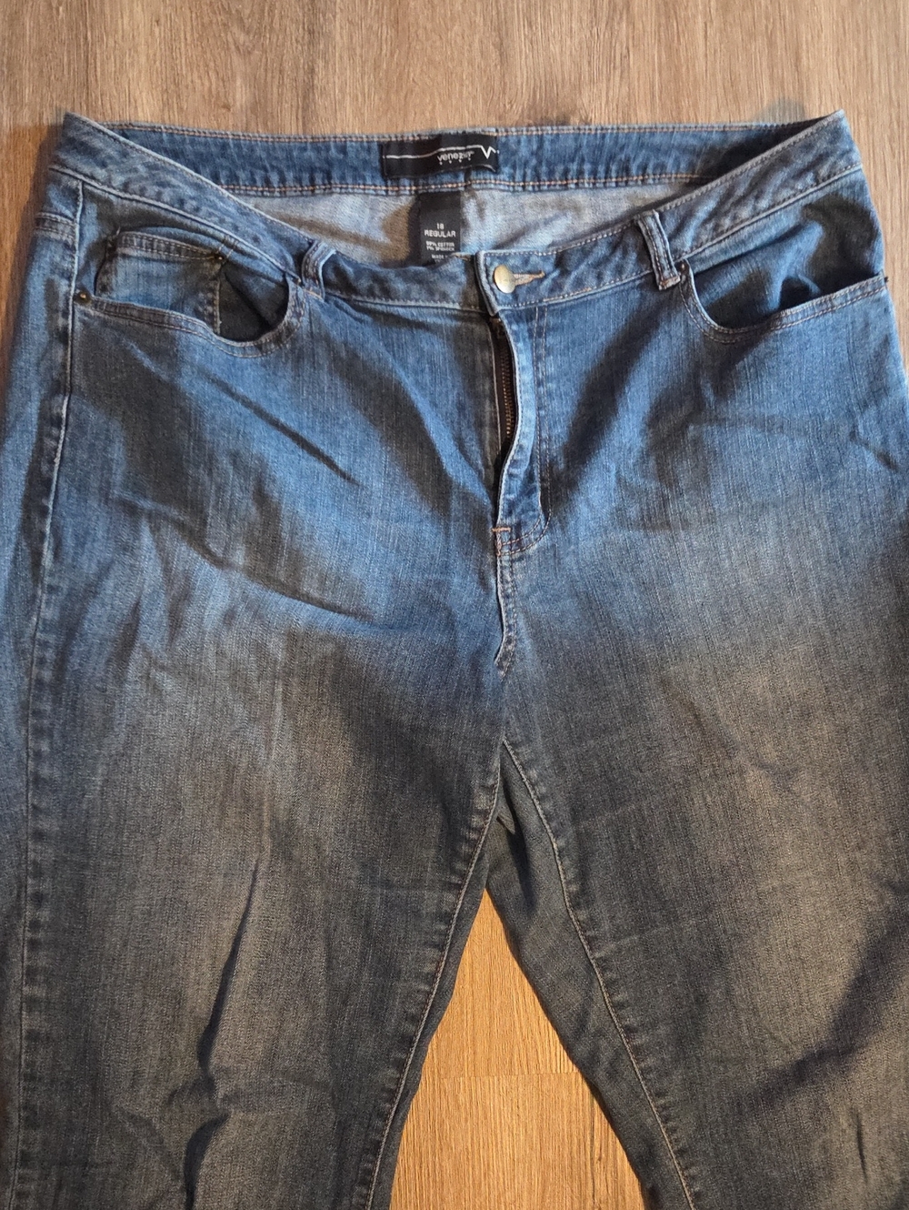 Venezia Medium Blue Denim Jeans - Classic Front Zip